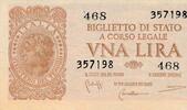 Italien 1 Lira Banknote, Vna Lire -