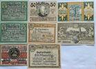Deutschland Deutsches Reich 2*10, 25, 4*50, 75 Pfennig Notgeld Husby Schleswig-Holstein, Husbyholz, Höxter, Husum 8 Stück -