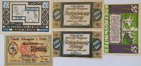 Deutschland Deutsches Reich 2*25, 3*50 Pfennig Notgeld Königssee, Kölln-Reisiek Schleswig-Holstein, Königswinter 5 Stück -