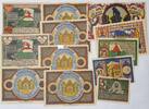Deutschland Deutsches Reich 5, 10, 25, 4*50, 75 Pfennig, 1, 2 Mark Notgeld Ortelsburg Ostpreußen, Osnabrück Niedersachsen 12 Stück -