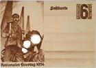 Deutschland, Drittes Reich, 2. Weltkrieg AK Gaznsache, Postkarte, Propaganda Nationaler Feiertag 1934 mit 6 Pf. Marke -