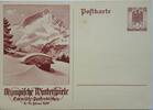 Deutschland, Drittes Reich, 2. Weltkrieg AK Ganzsache, Ansichtskarte, Postkarte Olympische Winterspiele Garmisch-Partenkirchen mit 15+10 Pfg, Propaganda -