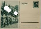 Deutschland, Drittes Reich, 2. Weltkrieg AK Ansichtskarte, Ganzsache, Propaganda Feldpostkarte zum Reichsparteitag, 6 Pfg, Marsch SA, Fahnen -