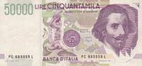 Italien 50000 Lire Banknote -