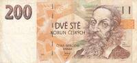 Tschechien, Czechoslovakia / Tschechoslowakei 200 Korun Banknote -