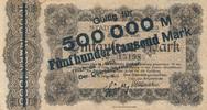 Trier 500 Tausend Mark Überdruck auf Tausend Mark Banknote -