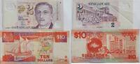 Singapur 2, 10 Dollars Banknoten 2 Stück lot -