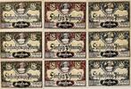 3 x 25, 3 x 50, 3 x 75 Pfennig 1921 Deutschland, Deutsches Reich 9 x Notgeldschein, Friesack Kurfürst Friedrich I. von Brandenburg I-