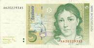 Deutschland BRD 5 Deutsche Mark DM Bundesbanknote A/A -