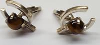 Manschettenknöpfe 835 er Silber Tiegerauge Vintage -