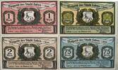 Deutschland, Deutsches Reich 1,2 Mark, 50,75 Pfennig 4 x Notgeldschein, Stadt Labes in Pommern -