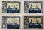 Deutschland, Deutsches Reich 4 x 50 Pfennig 4 x Notgeldschein, Stadt Freiburg i. Schles. -
