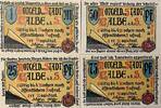 Deutschland, Deutsches Reich 1 Mark, 25,50,75 Pfennig 4 x Notgeldschein, Stadt Calbe, Sachsen -