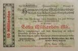 Deutschland, Deutsches Reich 10 Milliarden Mark Grossnotgeld, Niedersachsen, Hannoversche Maschinenbau-AG, Hannover, Gruppe D -