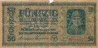 3.Reich, Ukraine, Besatzungsausgaben 2. Weltkrieg 50 Karbowanez KN: 6 stellig, Zentralnotenbanknote -