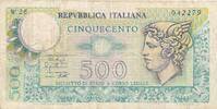 Italien 500 Lire Banknote, Replacement , Prefix: W -