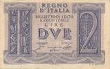 Italien 2 Lire Geldschein Lire Dve Regno D`Italia -
