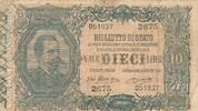 Italien 10 Lire Banknote, Vitorio Emanuele III. -