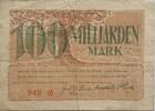 Deutschland, Deutsches Reich 100 Milliarden Mark Großnotgeld, Münster, Nordrhein-Westfalen, Sparkasse -