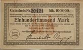 Deutschland, Deutsches Reich 100000 Mark Großnotgeld, Nordenham, Niedersachsen, Norddeutsche Seekabelwerke AG -