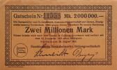 Deutschland, Deutsches Reich 2 Millionen Mark Großnotgeld, Nordenham, Niedersachsen, Norddeutsche Seekabelwerke AG -