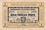 Kaiserreich Deutsches Reich Deutschland Baden 1 Million Mark Großgeldschein, Stadtgemeinde Rheinfelden -
