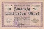 Kaiserreich Deutsches Reich Deutschland Baden 20 Milliarden Mark Großgeldschein, Singen-Hohentwiel - Stadt -
