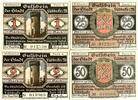 Deutschland, Deutsches Reich 1,2 Mark, 25, 50 Pfennig 4 x Notgeldschein, Gutschein der Stadt Lübbecke in Westfalen -