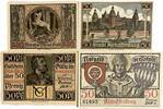 Deutschland, Deutsches Reich 25, 3 x 50 Pfennig 4 x Notgeldschein, Notgeld der Stadt Aschaffenburg, Bayern -
