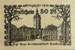 Deutschland, Deutsches Reich 50 Pfennig 1 x Notgeldschein, Stadt Ansbach, Bayern -