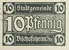 Deutschland, Deutsches Reich 10 Pfennig 1 x Notgeldschein, Stadt Bischofsheim von Rhon, Bayern -