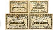 Deutschland, Deutsches Reich 1 Mark, 10, 25, 50 Pfennig 4 x Notgeldschein, Notgeld der Gemeinde Prien am Chiemsee, Bayern -