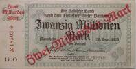 Deutschland, Deutsches Reich 20 Millionen/ 2 Milliarden Mark Grossnotgeld, Badische Bank, Mannheim, Baden Württemberg, Lit. O -
