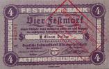 Deutschland, Deutsches Reich 1 Dollar/ 4 Festmark Grossnotgeld,Bremen, Deutsche Festmarkbank AG, mit Stempel Spareinlagen-Quittung -