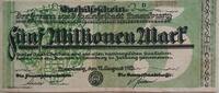 Deutschland, Deutsches Reich 5 Millionen Mark Grossnotgeld, Hamburg, Freie und Hansestadt, Serie D -