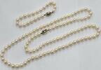 Goldschmuck Perlenschmuck   Armband und Kette Akoya Perlen 585 14 Karat Gold Gold Perlencollier guter Zustand