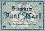 Deutsches Reich Deutschland 5 Mark Notgeld, Stadt Rudolstadt Thüringen -