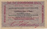 2 Millionen Mark 1919 Cöln-Deutz Überdruck auf 5 Mark, van der Zypen & Charlier G.M.B.H. 