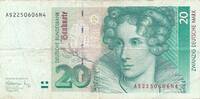 Deutschland BRD 20 Deutsche Mark DM Standardnote, Serie AS/N -