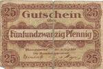 Deutsches Reich Deutschland Niedersachsen 25 Pfennig Notgeld, Stadt Hannover Handelskammer -