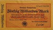 Deutschland Deutsches Reich 50 Milliarden Mark Großnotgeld, Berlin, Deutsche Reichsbahn, 32 M -