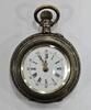 Antike Taschenuhr Galonne 800 Silber mechanische Uhr, 6 Rubis -