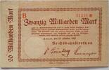 Deutschland Deutsches Reich 20 Milliarden Mark Großnotgeld, Reichsbahndirektion Cassel, Hessen-Nassau, Serie B -