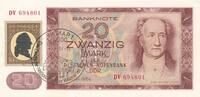 20 Mark 1964 Deutschland DDR Banknote Serie DV, Stempel Weimar 1987 unc