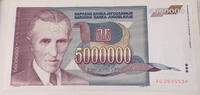 Jugoslawien 5.000.000 Dinara Banknote -