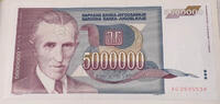 Jugoslawien 5.000.000 Banknote -