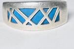 Silberschmuck 925er Silber Silberring, Vintage Sterling Silber Inlaid Turquoise Mosaic -