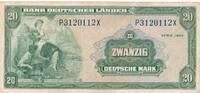 Deutschland BRD Bank Deutscher Länder 20 Deutsche Mark DM P/X -