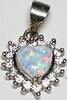 Silberschmuck 925er Silber Mini Opal Silber Anhänger Herz mit Steinen -