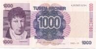 1000 Kronen 1990 Norwegen Banknote I-